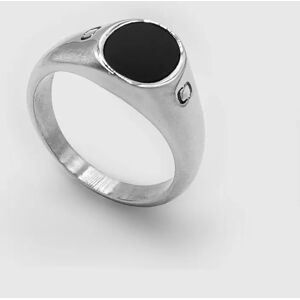 CRAFTD London Oval Stone Signet Ring (Silver) - L