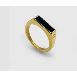 CRAFTD London Rectangle Stone Signet Ring (Gold) - L