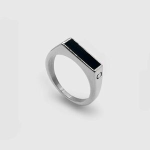 CRAFTD London Rectangle Stone Signet Ring (Silver) - S