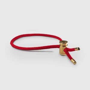 CRAFTD London Red Cord Toggle Bracelet (Gold) - One Size (Adjustable)