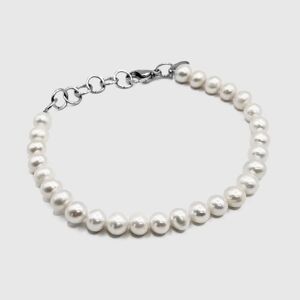 Pearls Rounded Real Pearl Bracelet (Silver)