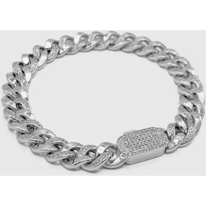 CRAFTD London Half Iced Cuban Bracelet (Silver) 8mm - 22cm