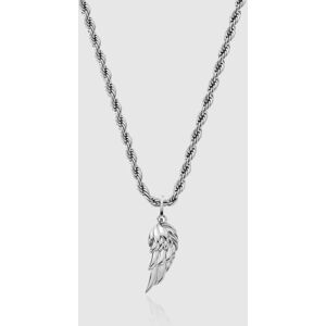 Silver Feather Wing Men's Pendant Necklace   CRAFTD London