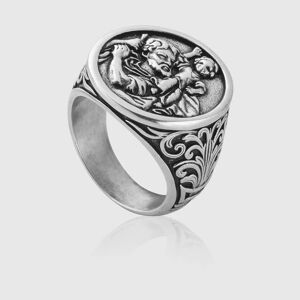 Silver St Christopher Ring for Men   CRAFTD London