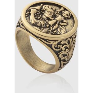 Gold St Christopher Ring for Men   CRAFTD London