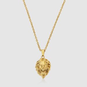 Gold Lion Men's Pendant Necklace   CRAFTD London