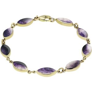 C W Sellors 9ct Yellow Gold Blue John Marquise Bracelet