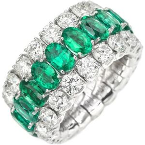 Archive Picchiotti Xpandable 18ct White Gold 6.65ct Diamond Emerald Eternity Ring