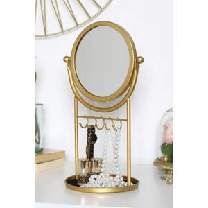 Joy Gold Round Mirror And Jewellery Stand Female