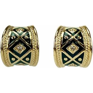 Burberry Earrings Moss Green Plated GP Gold Accessories Box Women's accessories