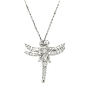 Tiffany & Co. TIFFANY Dragonfly Motif Necklace Pt950 Diamond