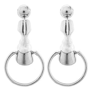 Burberry Palladium Plated Hoof Hoop Earrings, Silver