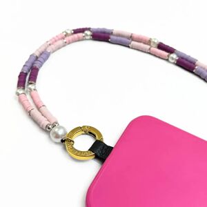 Sarah Haran Accessories Sarah Haran Lotus Beaded Phone Strap - Gold / Mixed Lilac - Female