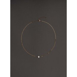 Phixclothing.com Real Pearl 2mm Gold Chain Necklace - Gold / One Size Gold One Size