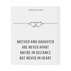Philip Jones Jewellery Sterling Silver Mother and Daughter Quote Heart Link Bracelet