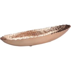 Beliani Trinket Dish Copper Metal Jewellery Ring Holder Tray Leaf Shape Motif Home Decor Material:Aluminium Size:11x5x40