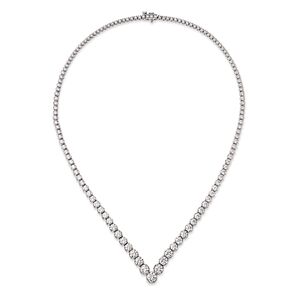 Bloomingdale's Diamond Chevron Tennis Necklace in 14K White Gold, 15.60 ct. t.w.  - White