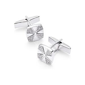 Bloomingdale's Men's Diamond Patterned Cufflinks in 14K White Gold, 0.30 ct. t.w.  - White