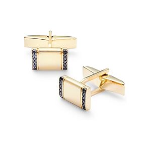 Bloomingdale's Men's Black Diamond Cufflinks in 14K Gold, 0.15 ct. t.w.  - Gold/Black