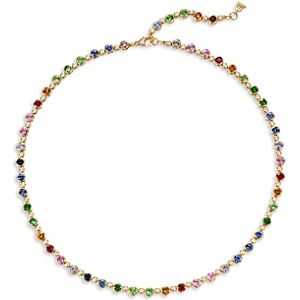 Temple St. Clair 18K Yellow Gold Multi Gemstone & Diamond Rainbow Eternity Statement Necklace, 18-20  - Multi