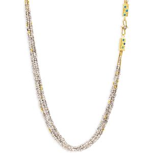 Gurhan 18 & 24K White & Yellow Gold Rain Keshi Pearl, Australian Opal, & Diamond Multistrand Necklace, 36.5  - White/Gold