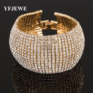 YFJEWE Fashion Jewelry for Women Luxury Classic Crystal Pave Link Bracelet Bangle Wedding Party Accessories