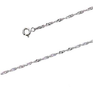 Les Trésors De Lily [Q8212] - Silver Anklet 'Singapore' silver - 23 cm 1 mm