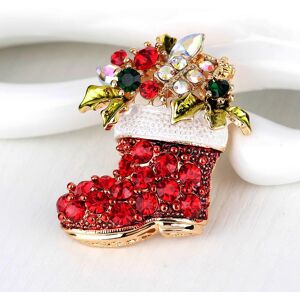 Lvin Shining Boots Christmas Brooches For Women Unisex Plants Shoes New Year Brooch Pin Gifts