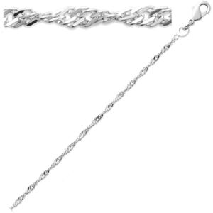 Les Trésors De Lily [Q8436] - Silver 'Singapore' Silver Bracelet (rhodium plated) - 18 cm 2 mm