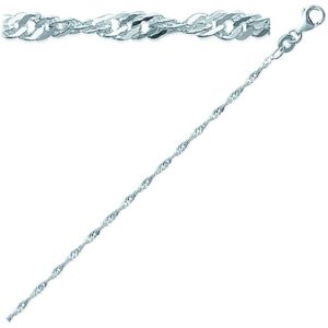 Les Trésors De Lily [L3842] - Silver 'Singapore' silver bracelet (rhodium-plated) - 18 cm 2 mm