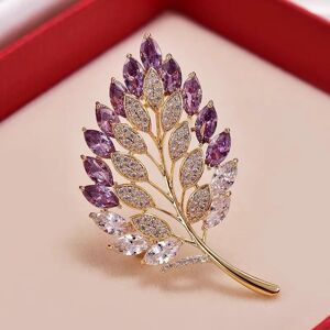 Lvin Exquisite Gradient Hollow Leaves Brooch For Women Temperament Plant Pins Party Bouquet Corsage Jewelry