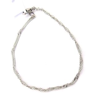 Les Trésors De Lily [K5196] - Silver 'Singapore' Steel Bracelet 19 cm 2. 5 mm