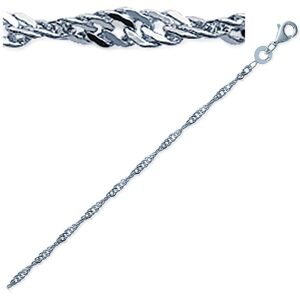 Les Trésors De Lily [Q8438] - Silver 'Singapore' silver bracelet - 18 cm 2 mm