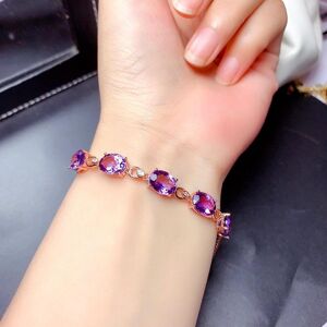 FOXANRY Jewelry New Stock Rainbow Beaded Bracelet Amethyst Bracelet Colorful Treasure Bracelet Women's Full Diamond Egg Face Crystal Bracelet