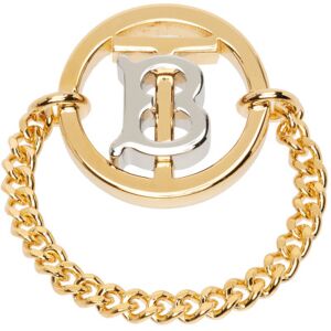 Burberry Gold Monogram Motif Ring  - Lg./Palladio - Size: Medium - female