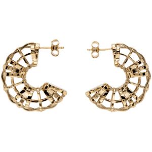 Burberry Gold Check Hoop Earrings  - LIGHT GOLD - Size: UNI - female