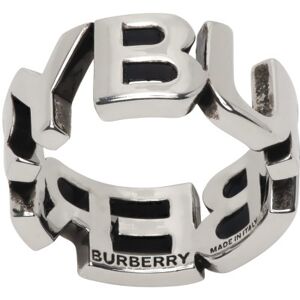 Burberry Silver Logo Ring  - VINTAGE STEEL - Size: Medium - male