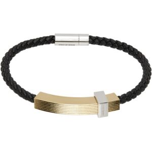 Ferragamo Black Braided Band Bracelet  - NERO/ORO 17 - Size: UNI - male