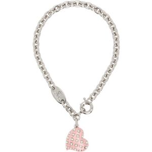 Vivienne Westwood Silver Valentines Heart Locket Necklace  - P476 Platinum/Creamr - Size: UNI - female