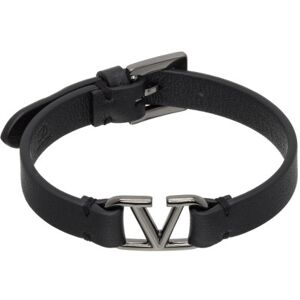 Valentino Garavani Black VLogo Signature Calfskin Bracelet  - NERO - Size: UNI - male