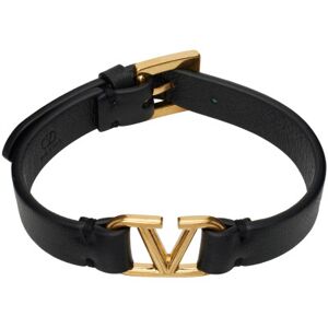Valentino Garavani Black VLogo Signature Calfskin Bracelet  - 0NO NERO - Size: UNI - male