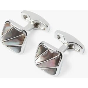 Simon Carter Deco Fan Mother of Pearl Cufflinks, Grey - Grey - Male