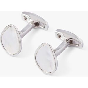 Simon Carter Organic Pebble Mother of Pearl Cufflinks, Silver - Silver - Male