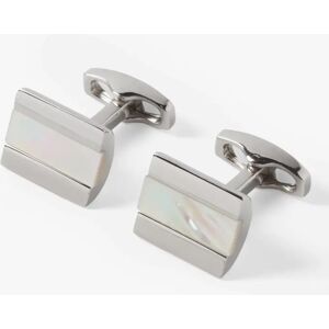 Simon Carter Mother of Pearl Half Barrel Cufflinks, Silver - Silver - Male