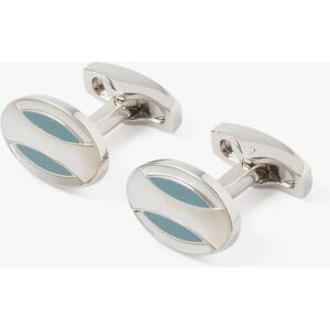 Simon Carter Deco Curve Mother Of Pearl Cufflinks, White Silver - White Silver - Male