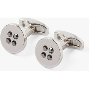 Simon Carter Jet Hematite Crystal Button Cufflinks, Grey Silver - Grey Silver - Male