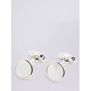 Moss Bros. Mother of Pearl Cufflinks - Silver/White - Male