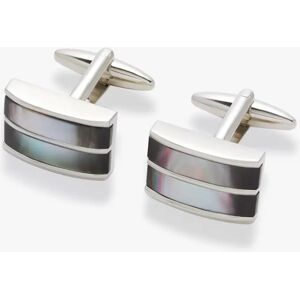 John Lewis Double Mother of Pearl Cufflinks, Silver - Silver - Male