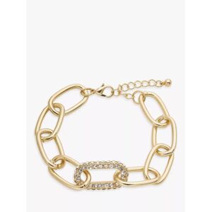 John Lewis Diamante Link Statement Chain Bracelet, Gold - Gold - Female