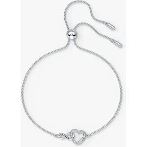 Swarovski Crystal Infinity and Heart Chain Bracelet, Silver - Silver - Female